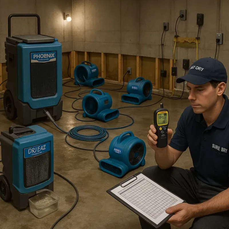 Structural Drying and Dehumidification process in Bridgeview, IL